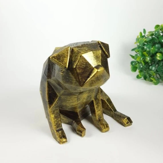 Pug Decoração Low Poly