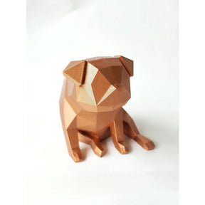 Pug Decoração Low Poly