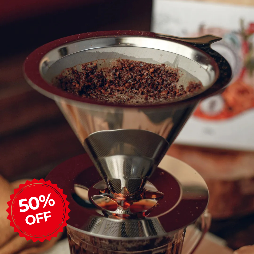 Coador de Café PourOver em Aço Inox - 50% OFF