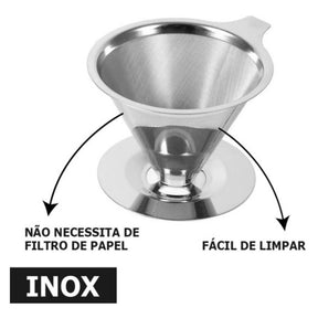 Coador de Café Pour Over em Aço Inox